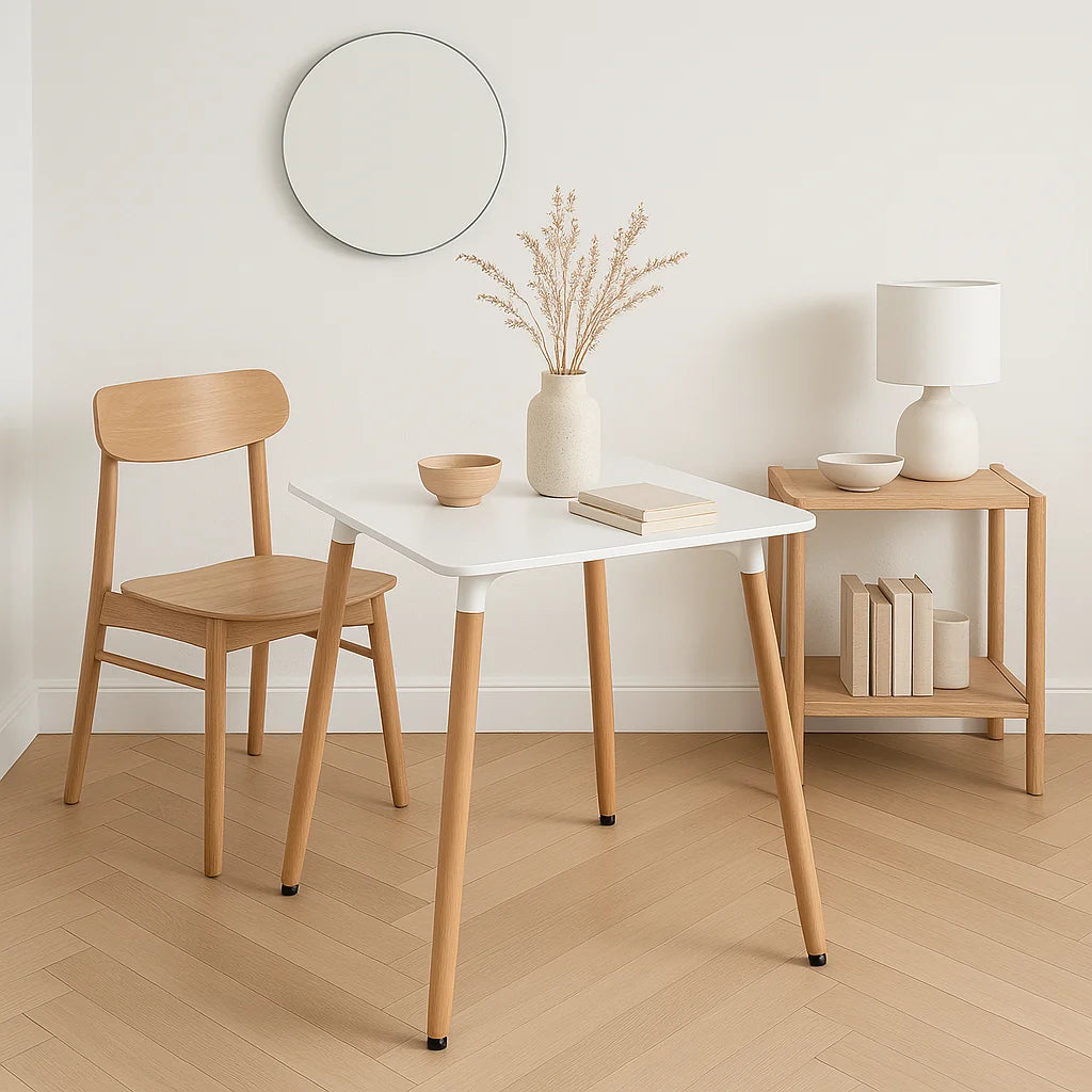 Mesa Cuadrada de Comedor Eames 80x80cm - Blanca