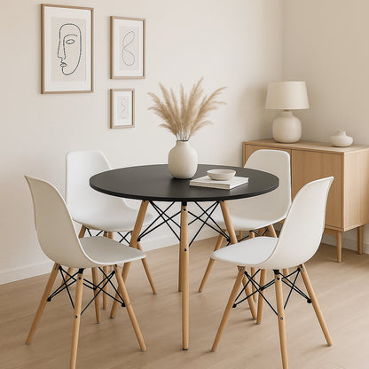 Mesa de Comedor Eames 100cm redonda – Negra