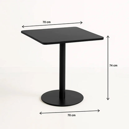 Mesa restaurant 70×70 Tubo Metal cubierta MDF