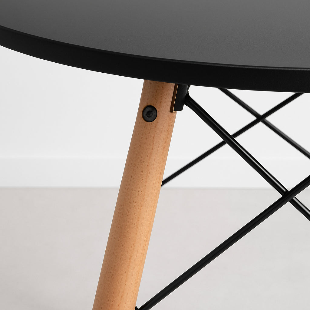 Mesa de Comedor Eames 100cm redonda – Negra