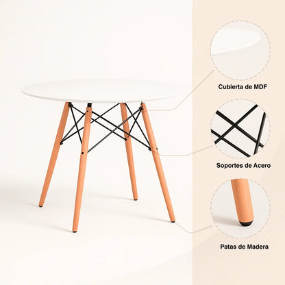 Mesa de Comedor Eames 100cm redonda – Blanca