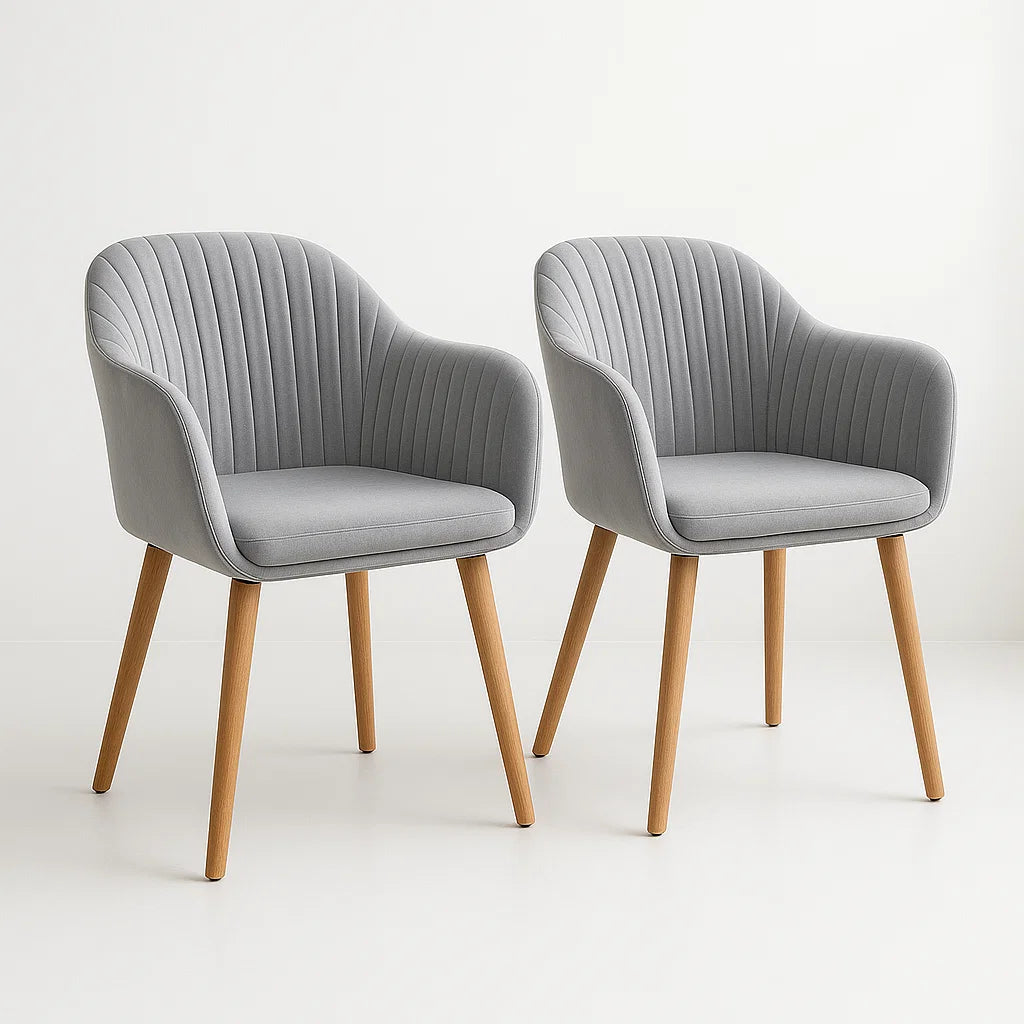 Pack de 2 Butacas Sitiales Poltronas Diamante Terciopelo – Gris