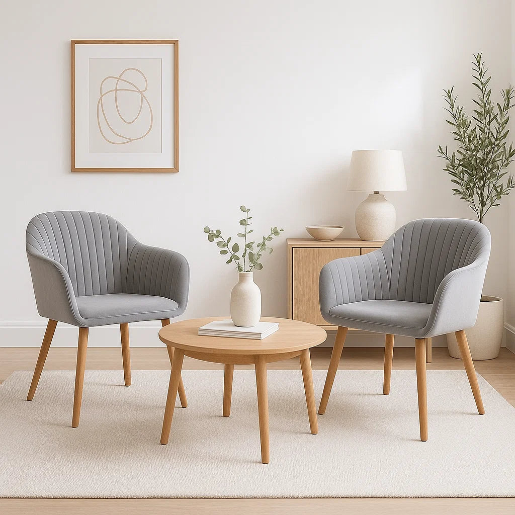 Pack de 2 Butacas Sitiales Poltronas Diamante Terciopelo – Gris