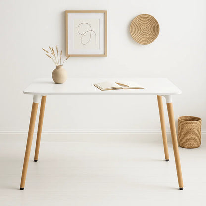Mesa Rectangular de Comedor – Blanca 120×80 cms