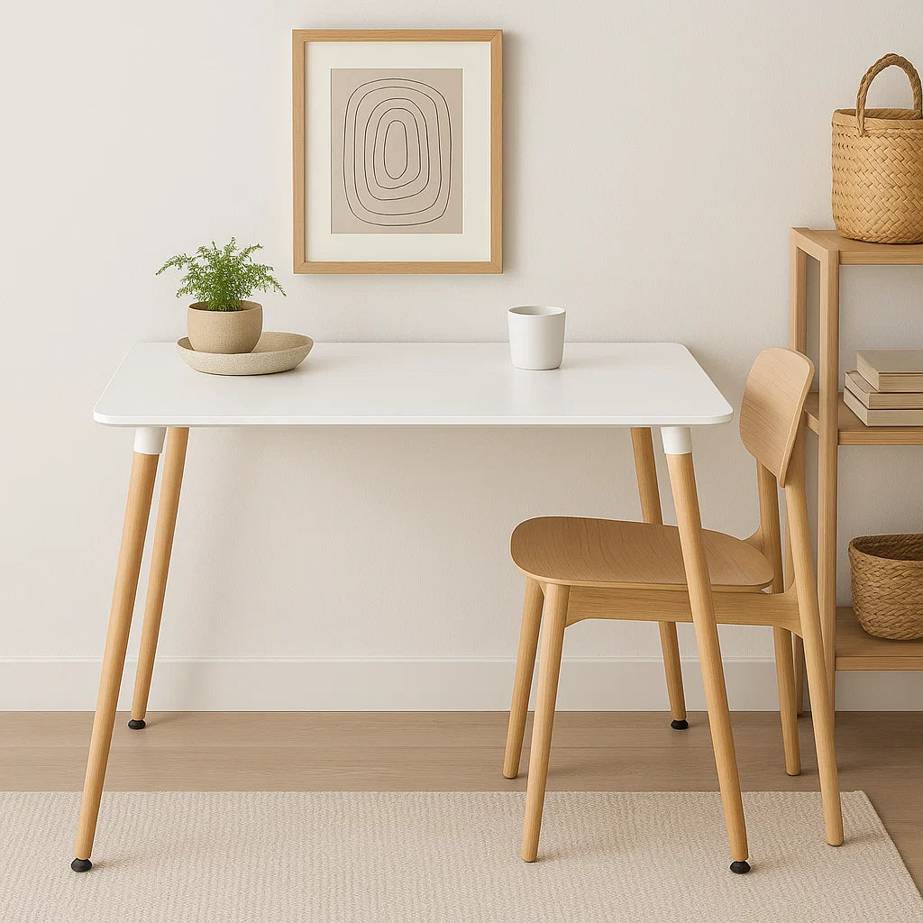 Mesa Rectangular de Comedor – Blanca 120×80 cms