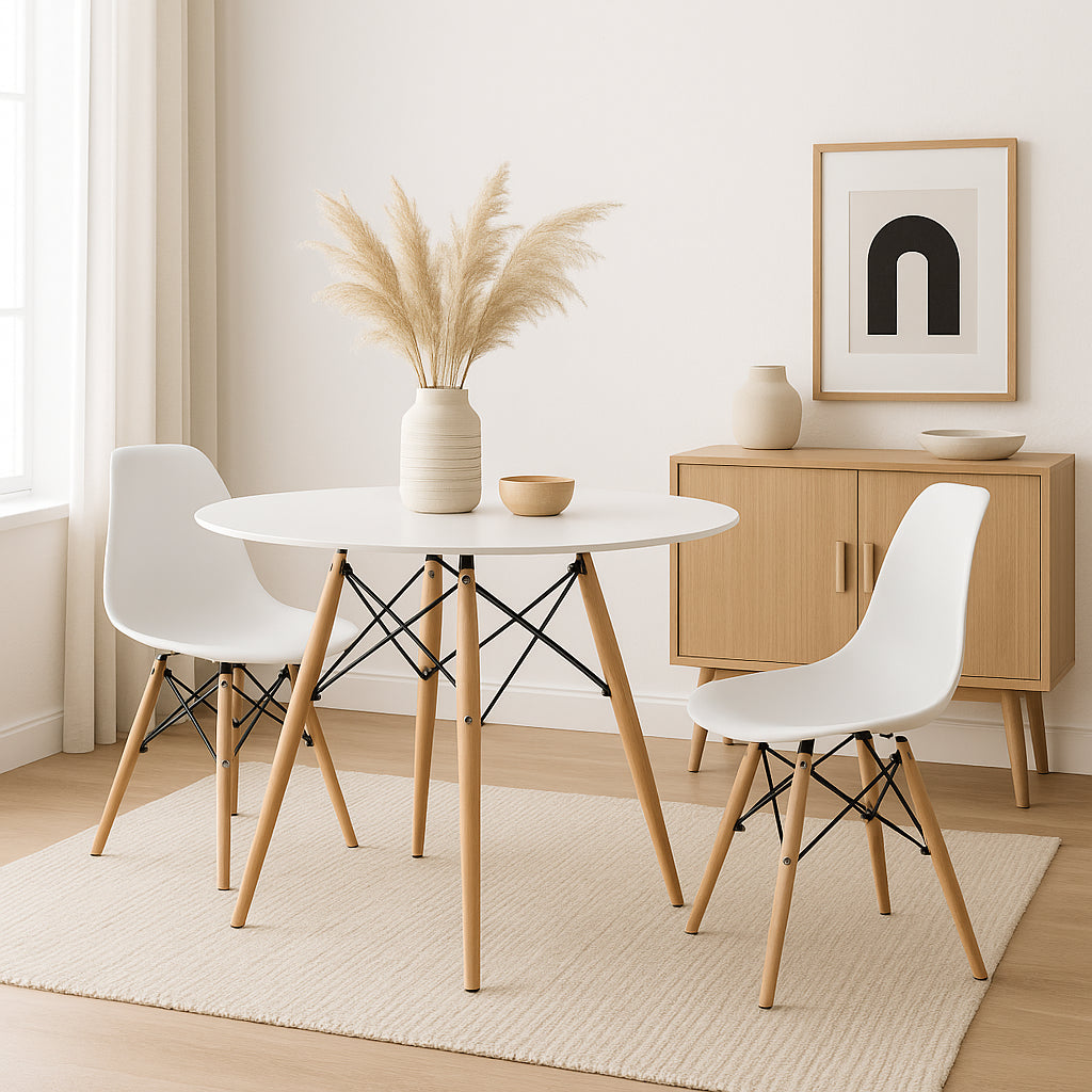 Mesa de Comedor Eames 80cm redonda – Blanca