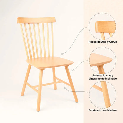 Pack de 2 Sillas Windsor Madera – Natural