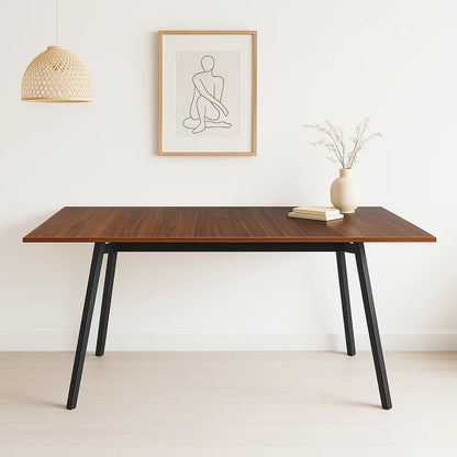Mesa extensible 120 a 160 cm, ancho 80cm Madera Oscura Walnut