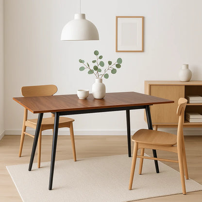 Mesa extensible 120 a 160 cm, ancho 80cm Madera Oscura Walnut