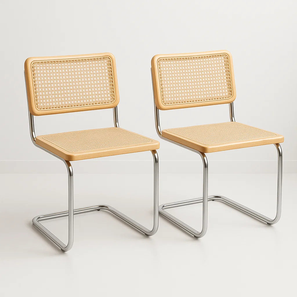 Pack de 2 Sillas Breuer Madera y Rattan – Madera