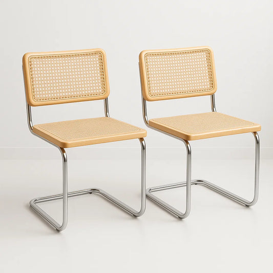 Pack de 2 Sillas Breuer Madera y Rattan – Madera