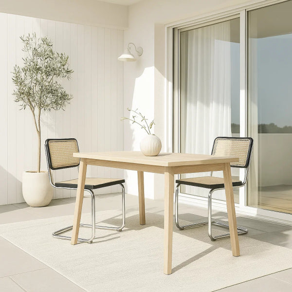 Pack de 2 Sillas Breuer Madera y Rattan – Negras