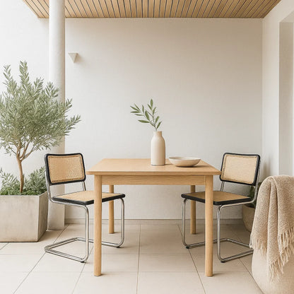 Pack de 2 Sillas Breuer Madera y Rattan – Negras