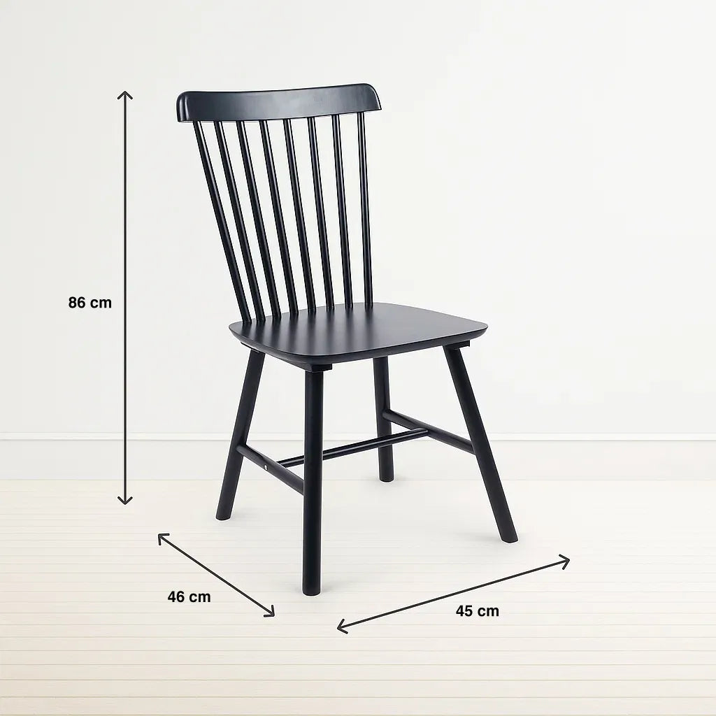 Pack de 2 Sillas Windsor Madera – Negra