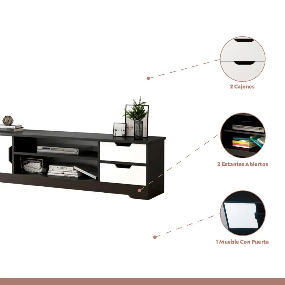 Rack de TV o Buffet con Cajones Night Black