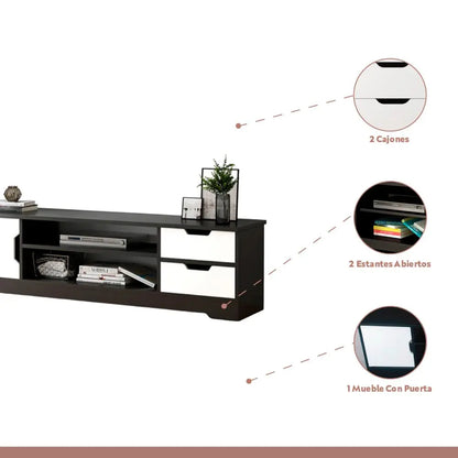 Rack de TV o Buffet con Cajones Night Black
