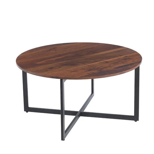 Mesa de centro 80cm redonda – Madera Oscura Walnut
