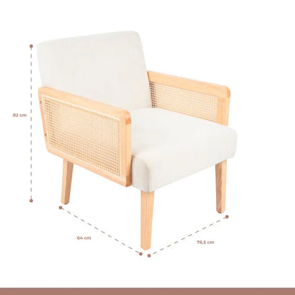 Sillon madera rattan relaxia - Blanco