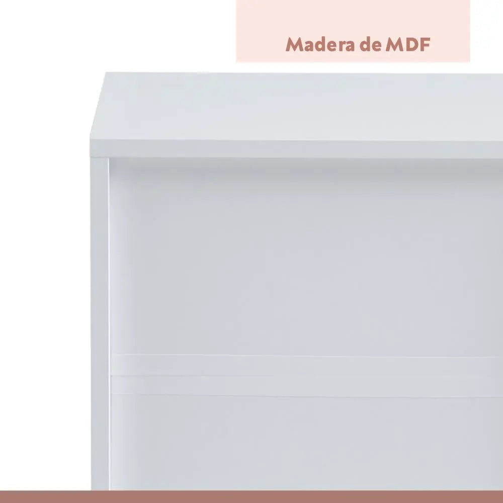 Velador Cajón y Espacio Almacenamiento Minimal Blanco