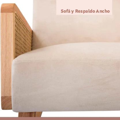 Sillon madera rattan relaxia - Blanco