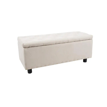 Banqueta acolchada con almacenaje - Beige