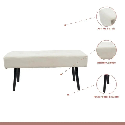 Banqueta Acolchada Simply - Beige