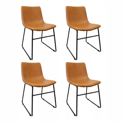 Pack de 4 Sillas Burgos de Comedor de Cuero Sintético y Meta