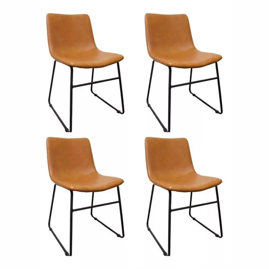 Pack de 4 Sillas Burgos de Comedor de Cuero Sintético y Meta