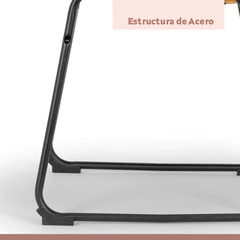 Pack de 4 Sillas Burgos de Comedor de Cuero Sintético y Meta