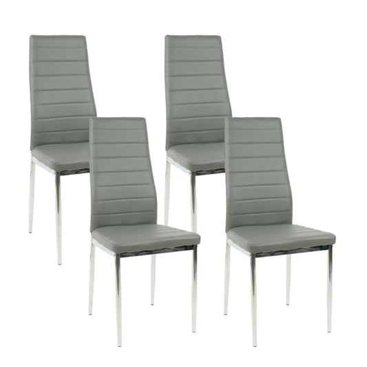 Pack de 4 Sillas Dining Liana con patas cromadas – Gris