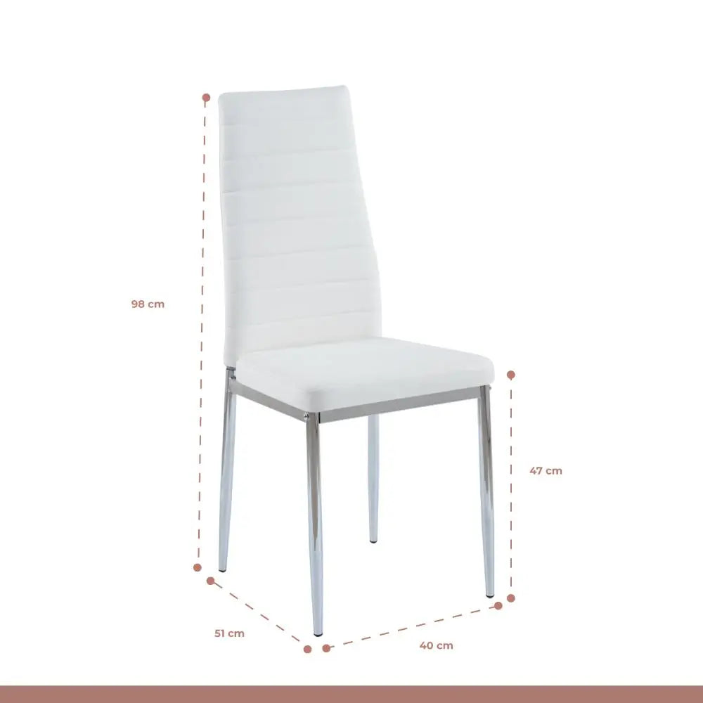Pack de 4 Sillas Acolchadas Dining Liana con patas cromadas