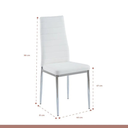 Pack de 4 Sillas Acolchadas Dining Liana con patas cromadas