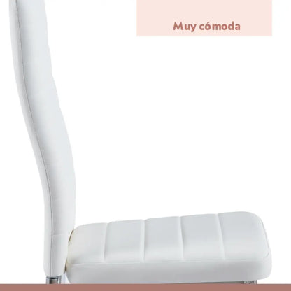 Pack de 4 Sillas Acolchadas Dining Liana con patas cromadas