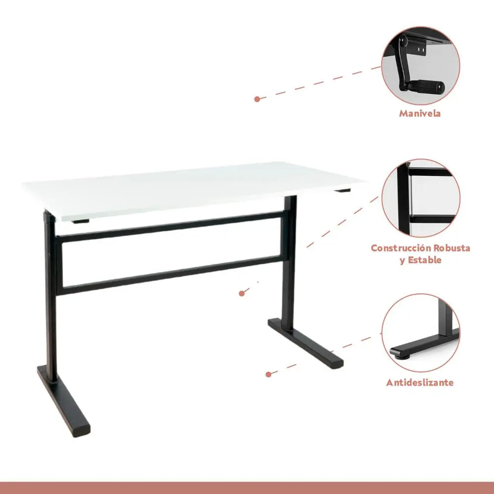 Escritorio de trabajo con altura regulable standing desk – Blanco