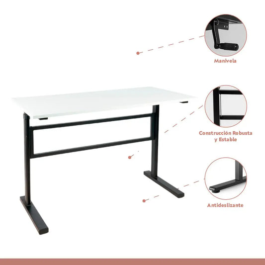Escritorio de trabajo con altura regulable standing desk – Blanco