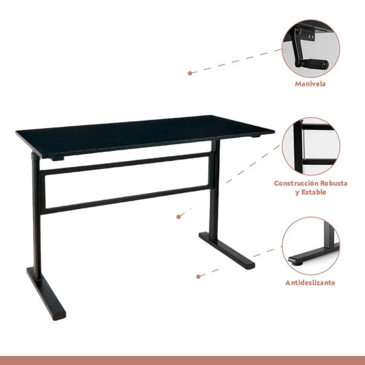 Escritorio de trabajo con altura regulable standing desk – Negro