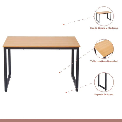Escritorio Industrial Home Office – Madera Clara