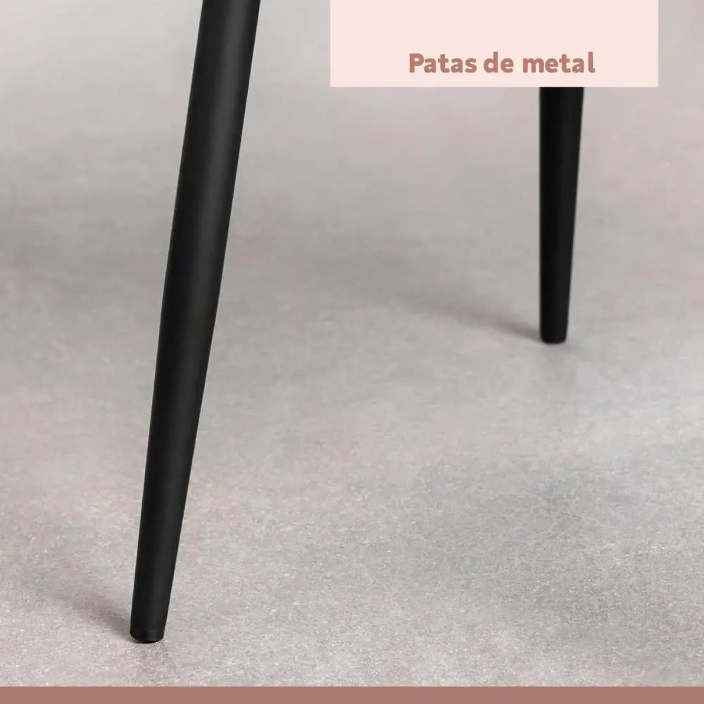 Pack de 4 Sillas Spoon Ecocuero vintage café oscuro