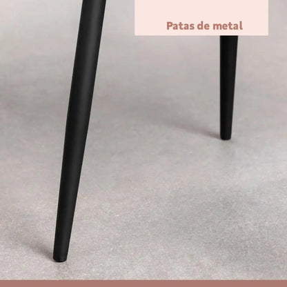 Pack de 4 Sillas Spoon Ecocuero vintage café oscuro