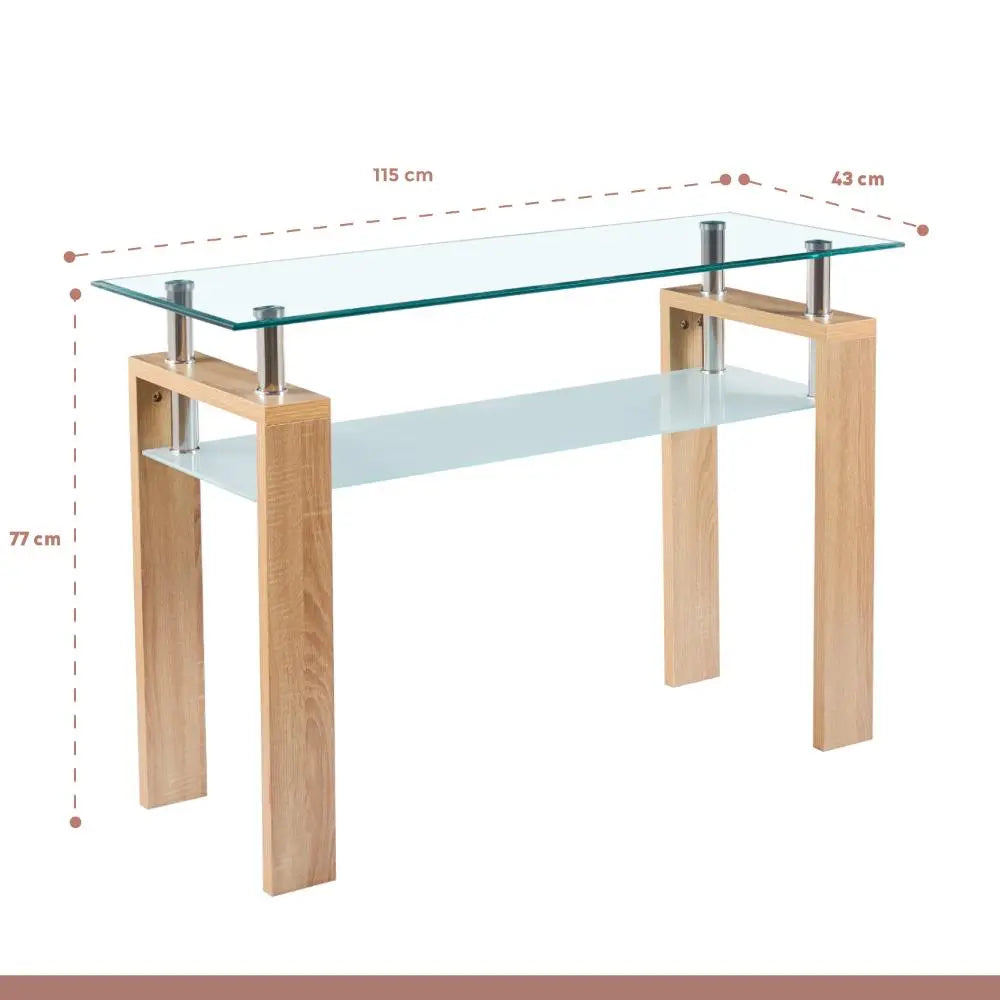 Mesa de arrimo Rectangular de vidrio