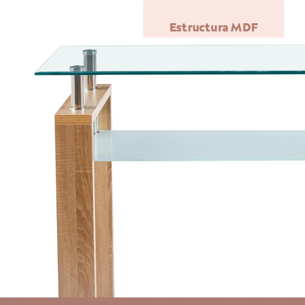 Mesa de arrimo Rectangular de vidrio
