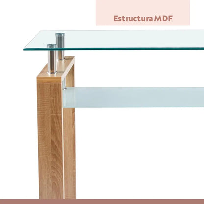 Mesa de arrimo Rectangular de vidrio
