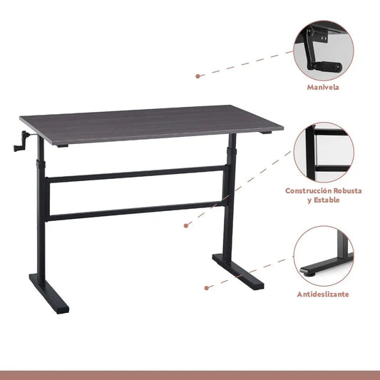 Escritorio de trabajo con altura regulable standing desk – Gris