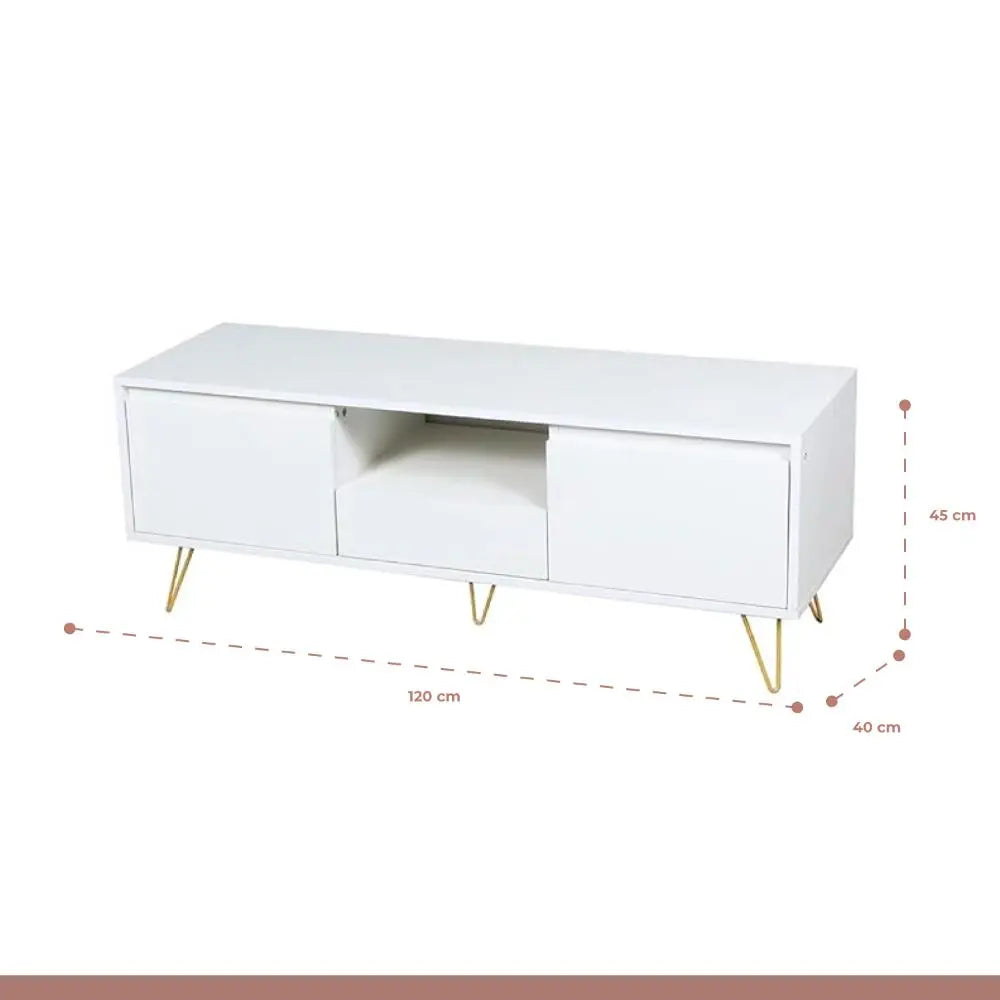 Rack de TV o Buffet con Cajones Simply White