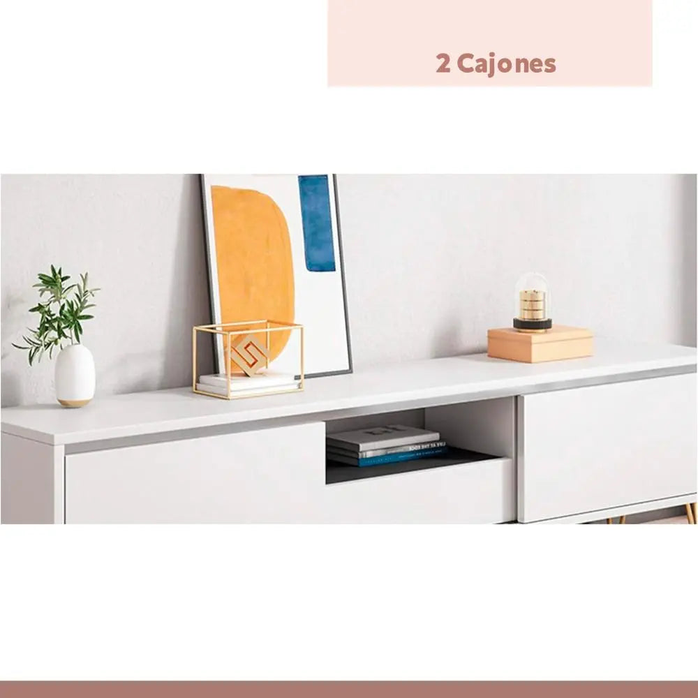 Rack de TV o Buffet con Cajones Simply White