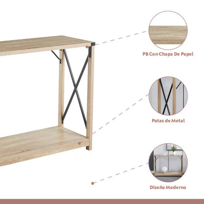 Mesa de Arrimo Cross 2 Niveles – Madera